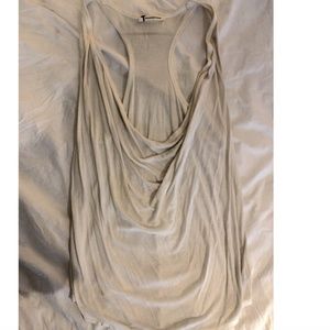 T by Alexander Wang draped front white t-shirt